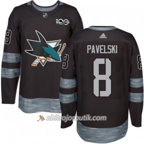 Män Ishockey San Jose Sharks Tröja Joe Pavelski 8 1917-2017 100th Anniversary Adidas Svart Authentic